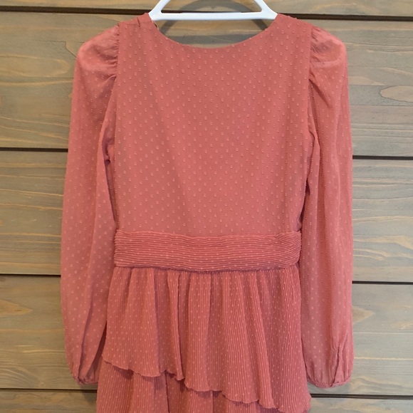 NEW Zara Pink Dotted Mesh Wrap Dress - Picture 3 of 6